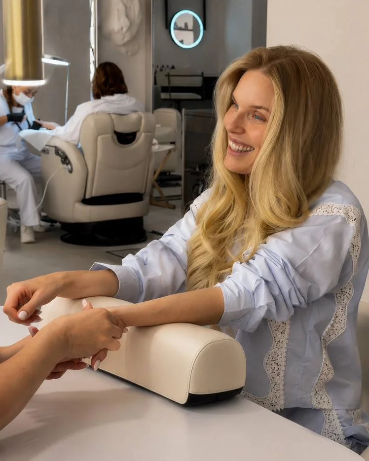 Client enjoying a manicure at Milfey Beauty